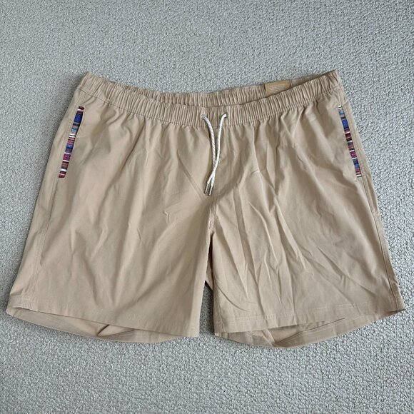 Wowie Sapien 2.0 Shorts Size 3XL Tan 7" Inseam Elastic waist Aztec Trim - Picture 1 of 8